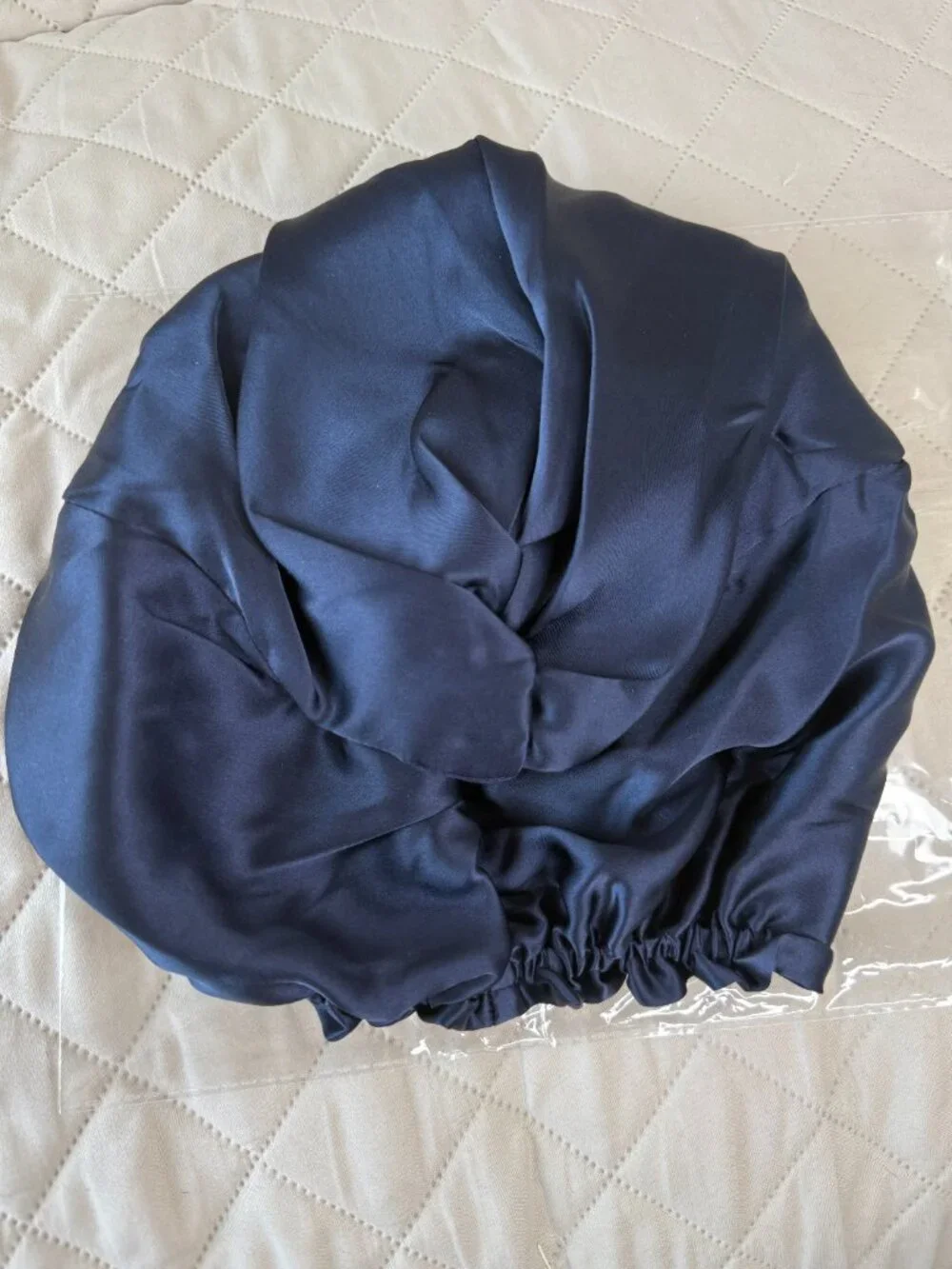 100% Silk Hair Sleep Bonnet - Navy Blue